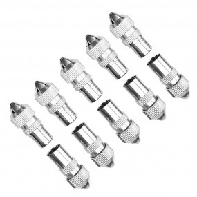10 Pièces TV Connecteur Prise - Kit de Connecteurs Coaxiaux D'antenne TV - 5 Femelles et 5 Mâles RF, Adaptateurs D'antenne Coaxi