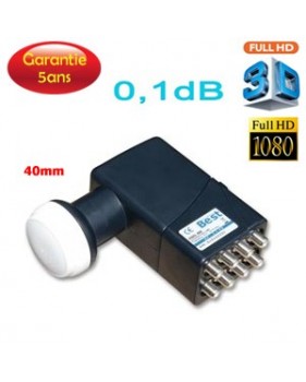 LNB OCTO 0.1 dB - 8 Sorties - 40mm - Best - Compatible HDTV - 5 ans de garantie