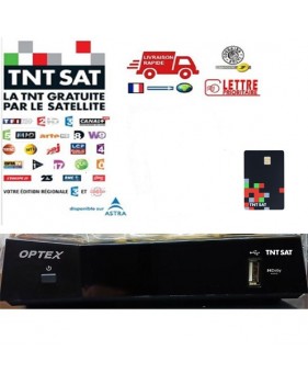 Recepteur Tnt Par Satellite Tntsat Optex  + Carte Tntsat