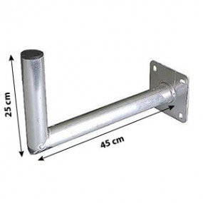 Bras coudé en Aluminium diamètre 48 mm Déport 45cm Hauteur 25cm