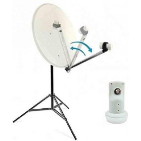 Hdme Kit Camping Car Parabole Satellite Acier 60cm Avec Bras Repliable + Lnb Single Trepied