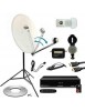 Hdme Kit Parabole Acier 60cm Bras Repliable + Récepteur Tntsat + Lnb Single + Câble Coaxial + Trepied