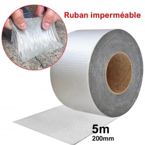 Ruban Imperméable à Haute Température Feuille d'Aluminium 200mm x 5m Butyle Epais Mur Piscine Toit Fissure Réparation de Conduit