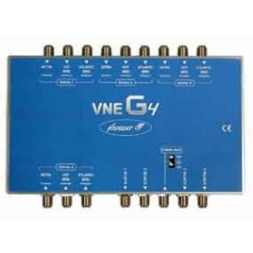 Commutateur DiSEqC - compatible avec G3 et G4 - 12 entrées + 1 entrées terrestre / 4 sorties - Visiosat