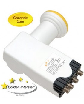 LNB QUATTRO GTSAT 0.2dB Compatible TVHD - 2 ans de garantie
