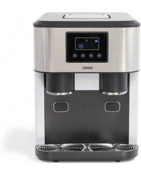 Distributeur à eau et glaçons - Livoo DOM456 - Capacité Eau 2,1 L, Capacité de glaçons 16 kg, 2 Tailles de glaçons, Glace pilée,