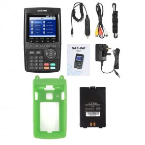 PACK SATLINK WS 6916 HD Mesureur de Champ Satellite DVB-S2 HD + Batterie supplémentaire + Coque Silicone Vert+