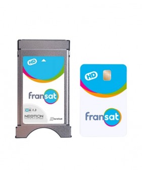 Module Fransat TV satellite Neotion CI+ 1.3 HD + carte Fransat PC7 HD valable 4 ans