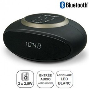 Radio réveil Bluetooth - AM/ FM - Entrée audio - 2x 2.5W - Metronic