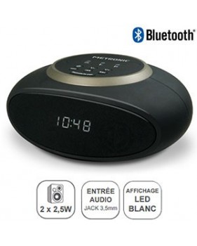 Radio réveil Bluetooth - AM/ FM - Entrée audio - 2x 2.5W - Metronic