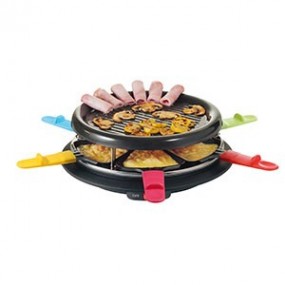 Set à raclette électrique pour 6 personnes - Plateau gril métal - Livré avec 6 caquelons - DomoClip DOM198C