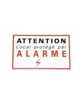 Etiquette local protege alarme 105x65mm