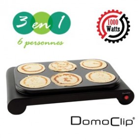 Set mini wok, crêpière et grill pour 6 personnes - 1000 Watts