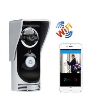 Sonnette interphone vidéo Wi-Fi - Vision nocturne jusquà 5m - Etanche - Application iOS + Android