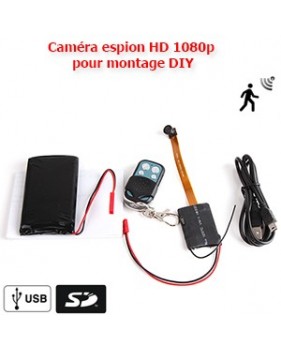Caméra espion HD 1080p pour montage DIY - avec détection de mouvement -MicroSD jusqu à 32Go