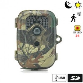 Caméra de chasse 12MP -Ecran LCD 2.4"- Détection de Mouvement - Vision nocturne 15m 24 IR LED - Capteur PIR