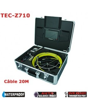 Caméra vidéo d’inspection de tuyau endoscope - canalisation conduit debouchage - couleur - USB - 20m - TEC-Z710