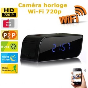 Réveil avec caméra cachée couleur - WiFi - DVR - HD 720p - détecteur de mouvement - vision nocturne
