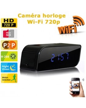 Réveil avec caméra cachée couleur - WiFi - DVR - HD 720p - détecteur de mouvement - vision nocturne