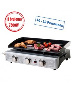 Plancha gaz Domoclip DOC105 - 3 Bruleurs 7500W - 10 à 12 personnes