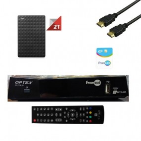 Kit Récepteur Satellite Ors 9948 Fransat+ Carte Fransat Valable 4 Ans + Disque Dur 2to + Hdmi