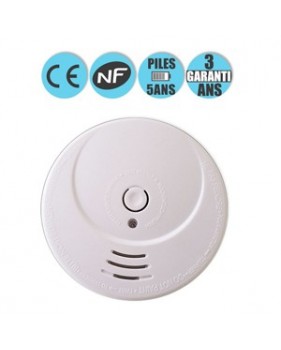 Détecteur de fumée certifié NF/CE 5 ANS AUTONOMIE TFI DIRECT