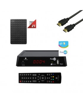 Kit Récepteur Satellite Thr 7620 Fransat+ Carte Fransat Valable 4 Ans + Disque Dur 2to + Hdmi