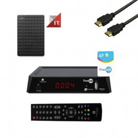 Kit Récepteur Satellite Thr 7620 Fransat+ Carte Fransat Valable 4 Ans + Disque Dur 1to + Hdmi