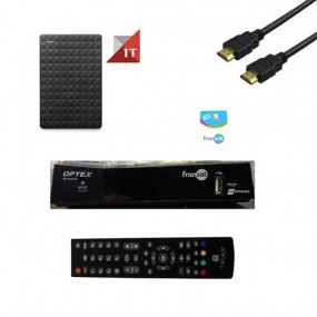 Kit Récepteur Satellite Ors 9948 Fransat+ Carte Fransat Valable 4 Ans + Disque Dur 1to + Hdmi