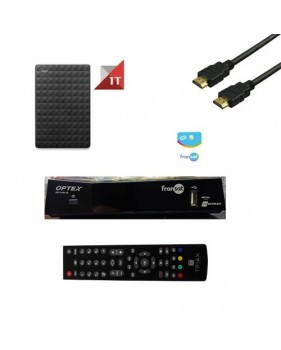 Kit Récepteur Satellite Ors 9948 Fransat+ Carte Fransat Valable 4 Ans + Disque Dur 1to + Hdmi