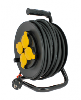 Enrouleur Électrique Spécial Chantiers Pro – 4 Prises 3g1,5 – 25 Mètres – Étanche + Coupe Circuit