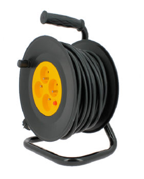 Enrouleur Électrique 4 Prises 16a 25 Mètres 3g15 + Coupe Circuit