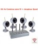 Kit Video Surveillance Sans Fil : 4 Caméras Infrarouges + récepteur 4 canaux Quadravision