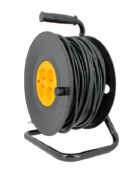 Enrouleur Électrique 4 Prises 16a/230vac - 3g1,5 - 50 Mètres + Coupe Circuit