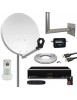 Kit Parabole Acier 65cm + Récepteur Tntsat + Lnb Single + Câble Coaxial 20m + Pointeur + Support Mural