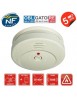 Détecteur de fumée Certifie CE et NF autonomie - Sirène intégrée 90 dB - 40 m²