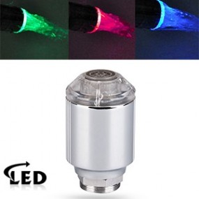 Tête de Robinet Détecteur de Température Chaud et Froid LED 3 Couleurs - Autonome sans piles