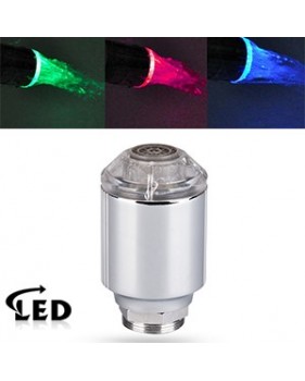 Tête de Robinet Détecteur de Température Chaud et Froid LED 3 Couleurs - Autonome sans piles