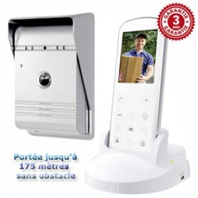Interphone vidéo sans fil couleur - ecran 2.4" - Vision de nuit - avec enregistrement