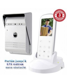 Interphone vidéo sans fil couleur - ecran 2.4" - Vision de nuit - avec enregistrement