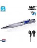 Stylo enregistreur vocal avec lecteur WAV/MP3 - USB - écouteurs inclus - mémoire interne 8Go - Afficheur LCD - Noir ou Argent