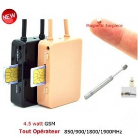 Kit espion Micro nano oreillette magnétique GSM collier  - sans fil Bluetooth - Audio 4.5 watts - Récepteur