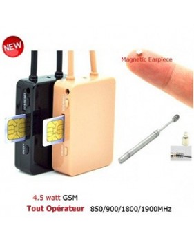 Kit espion Micro nano oreillette magnétique GSM collier  - sans fil Bluetooth - Audio 4.5 watts - Récepteur