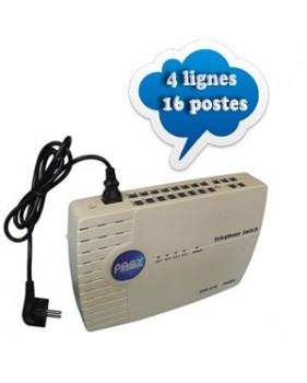 Central standard telephonique 4 lignes - 16 postes - analogique autocommutateur - PABX