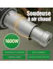pistolet de soudure du plastique 1600W – Boîte à outils, 40-600°C, Air chaud, Buses, Rouleau, PE/PVC, Tige
