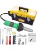 pistolet de soudure du plastique 1600W – Boîte à outils, 40-600°C, Air chaud, Buses, Rouleau, PE/PVC, Tige
