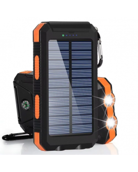 Power Bank solaire 80 000mAh – Étanche, double USB, LED – Pour iPhone, Xiaomi, Samsung
