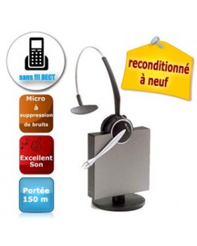 Un micro-casque de bureau sans fil anti-bruit avec un haut-parleur mono - JABRA GN9120™ DECT GAP - Reconditionné à neuf