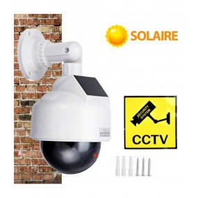 Caméra de surveillance fausse dôme extérieure PTZ, solaire, LED rouge clignotante, sécurité de la batterie intérieure extérieure