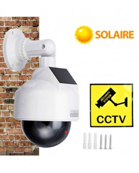 Caméra de surveillance fausse dôme extérieure PTZ, solaire, LED rouge clignotante, sécurité de la batterie intérieure extérieure